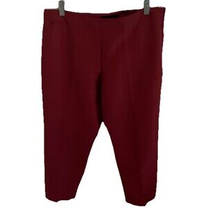 Talbots petite pants size 8P Maroon SILK Cotton Red Zip Side Minimalist